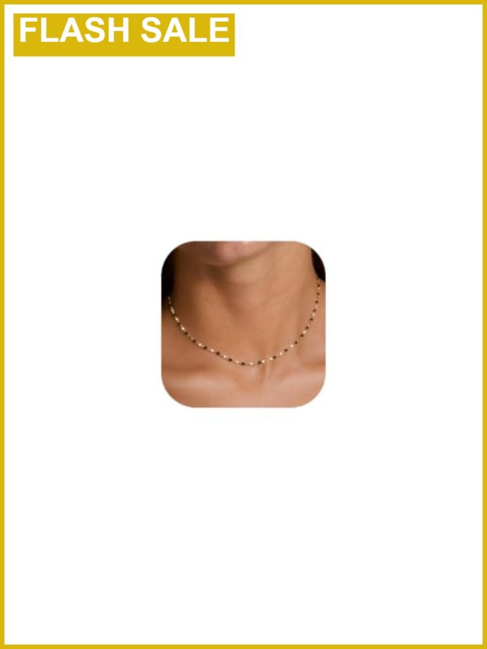 14K Gold Plated Lip Chain Choker Necklace Dainty Beaded Minimalist